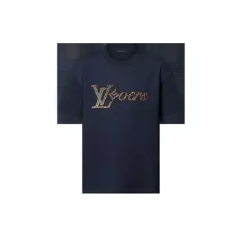 Футболка с короткими рукавами с принтом LV Vers Louis Vuitton, синий