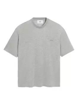 Футболка с короткими рукавами с вышивкой AMI Paris, серый