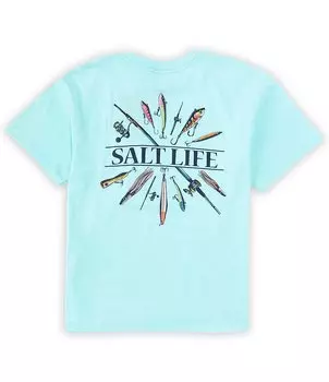 Футболка с короткими рукавами Salt Life для больших мальчиков 8–20 лет Lure Me, синий