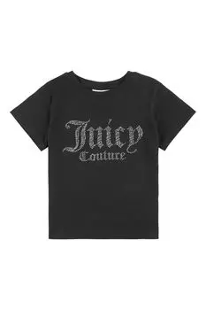 Футболка с короткими рукавами со стразами Juicy Couture, черный
