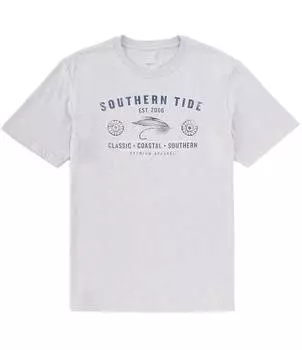 Футболка с короткими рукавами Southern Tide Heather Reel Fly Premium Apparel, серый