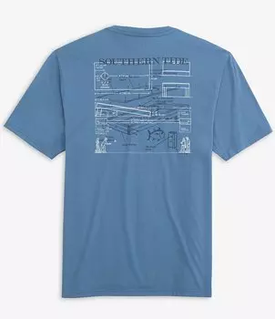 Футболка с короткими рукавами Southern Tide How-To-Cornhole, синий