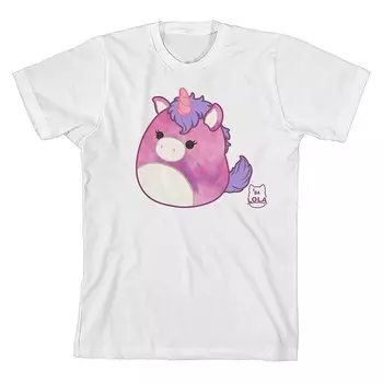 Футболка с короткими рукавами Squishmallows Lola для девочек 7–16 лет Licensed Character, белый