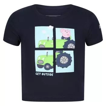 Футболка с короткими рукавами «Свинка Пеппа Трактор» для мальчиков и девочек, темно-синяя REGATTA, цвет azul
