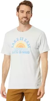 Футболка с короткими рукавами Take It Easy Rainbow Waves Crusher Life is Good, цвет Fog Gray