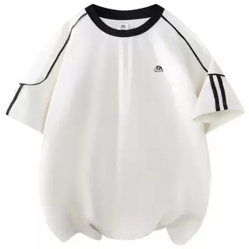 Футболка с короткими рукавами унисекс Crayon Shinchan, Light Khaki Stripes