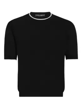 Футболка с короткими рукавами в рубчик DOLCE & GABBANA, черный