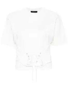Футболка с корсетом Mugler, белый