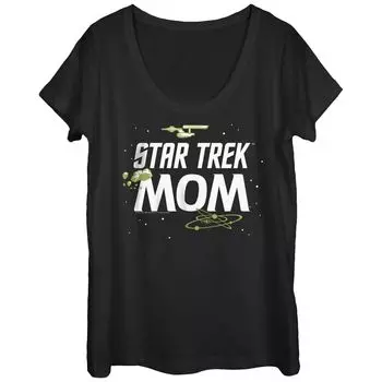 Футболка с космическим эскизом Star Trek Mom для юниоров Licensed Character, черный