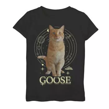 Футболка с космическим портретом Marvel Captain Marvel Goose для девочек 7–16 лет Licensed Character