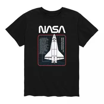 Футболка с космической решеткой Big & Tall NASA Shuttle Licensed Character