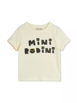 Футболка с котами Mini Rodini, белый