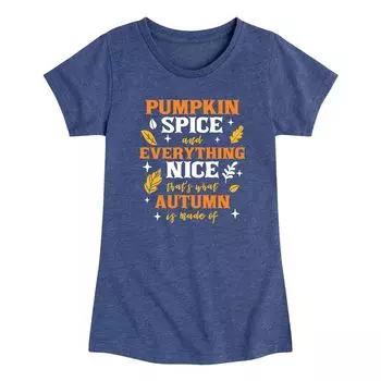 Футболка с красивым рисунком для девочек 7–16 лет Pumpkin Spice Everything Licensed Character
