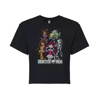 Футболка с красочным графическим портретом класса Monster High для юниоров Licensed Character, черный