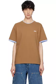 Футболка с креповыми слоями After Pray, коричневый