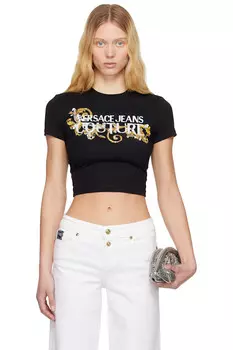 Футболка с кристальным контуром Barocco Versace Jeans Couture, мультиколор