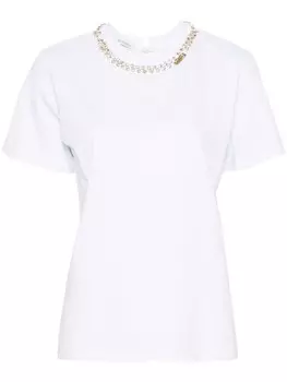 Футболка с кристаллами Alberta Ferretti, белый