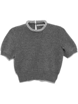 Футболка с кристаллами Alexander Wang, серый