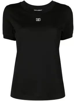 Футболка с кристаллами Dolce & Gabbana, черный