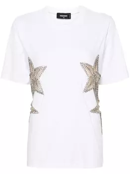 Футболка с кристаллами Dsquared2, белый