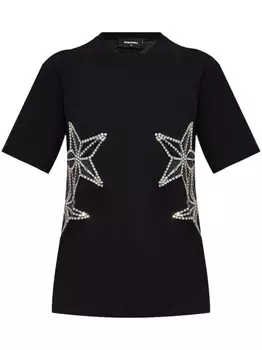Футболка с кристаллами Dsquared2, черный