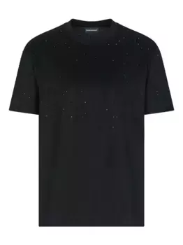 Футболка с кристаллами EMPORIO ARMANI, черный