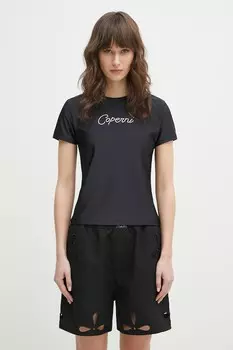 Футболка с кристаллами логотип Coperni, черный