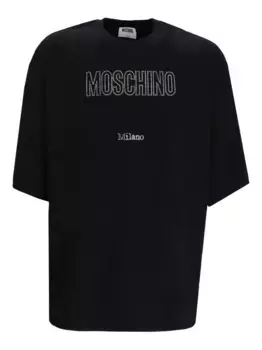 Футболка с кристаллами Moschino, черный