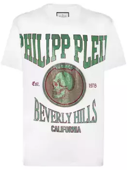 Футболка с кристаллами Philipp Plein, белый