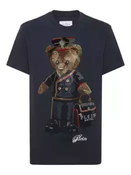 Футболка с кристаллами Philipp Plein, синий