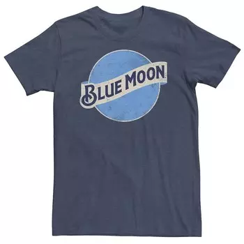 Футболка с круглым логотипом Big & Tall Blue Moon Beer Licensed Character, цвет Navy Heather