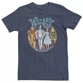 Футболка с круглым логотипом Big & Tall The Wizard of Oz Group Shot Licensed Character, цвет Navy Heather