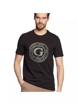 Футболка с круглым логотипом Guess, черный