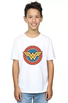 Футболка с круглым логотипом Wonder Woman DC Comics, белый