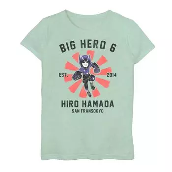 Футболка с круглым плакатом Хиро Хамада для девочек 7–16 лет Disney's Big Hero 6 Licensed Character