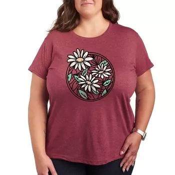 Футболка с круглым рисунком Plus Wildflower Licensed Character, цвет Heather Dark Red