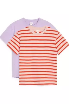Футболка с круглым вырезом, 2 шт Arket, сиреневый