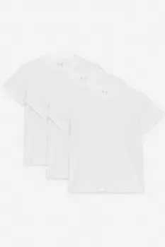Футболка с круглым вырезом, 3 шт. в упаковке Arket, белый