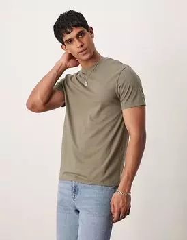 Футболка с круглым вырезом ASOS DESIGN Essential цвета хаки