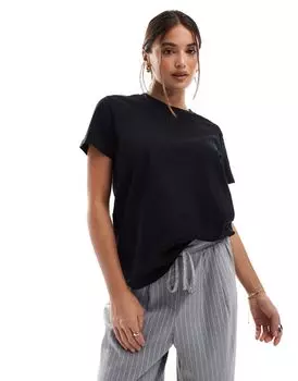 Футболка с круглым вырезом ASOS DESIGN Ultimate из смесового хлопка черного цвета - ЧЕРНАЯ