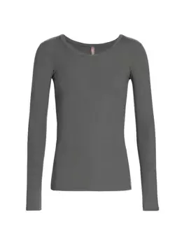 Футболка с круглым вырезом Better Base с длинными рукавами Spanx, цвет magnetic