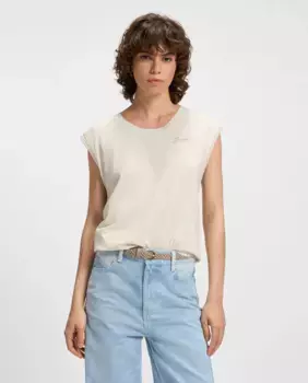 Футболка с круглым вырезом без рукавов Boss Orange, цвет Crudo