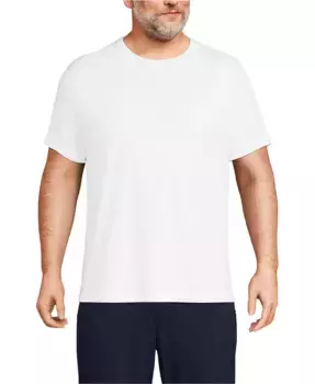 Футболка с круглым вырезом Big & Tall, 3 шт Lands' End, белый