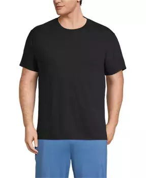 Футболка с круглым вырезом Big & Tall, 3 шт Lands' End, черный