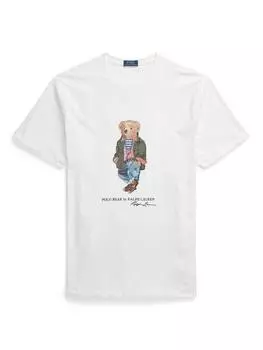 Футболка с круглым вырезом big & tall polo bear с графическим рисунком медведя Ralph Lauren, цвет Cr24 White Exp Bear