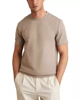 Футболка с круглым вырезом Bradley Interlock REISS, коричневый/бежевый