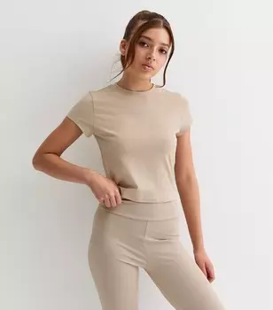 Футболка с круглым вырезом для девочек New Look, песочный