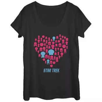 Футболка с круглым вырезом для юниоров Star Trek Ship Fleet Heart ко Дню святого Валентина Licensed Character