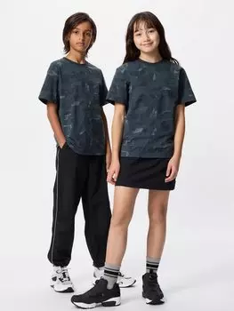 Футболка с круглым вырезом dry-ex с принтом Uniqlo, цвет 08 серый