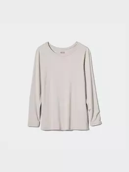 Футболка с круглым вырезом heattech Uniqlo, серый